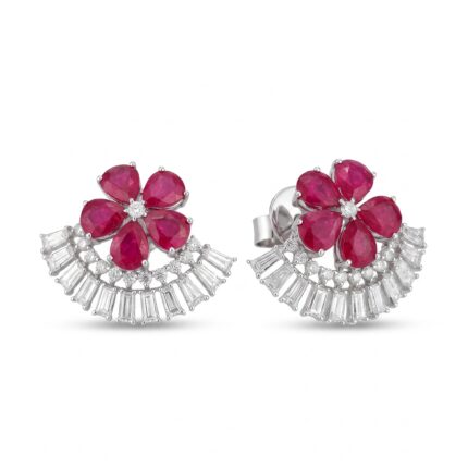 18K Gold Diamond Earrings - 0.95ct 3.40g