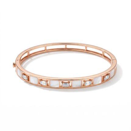 18K Gold Diamond Bangle - 0.40ct 12.38g