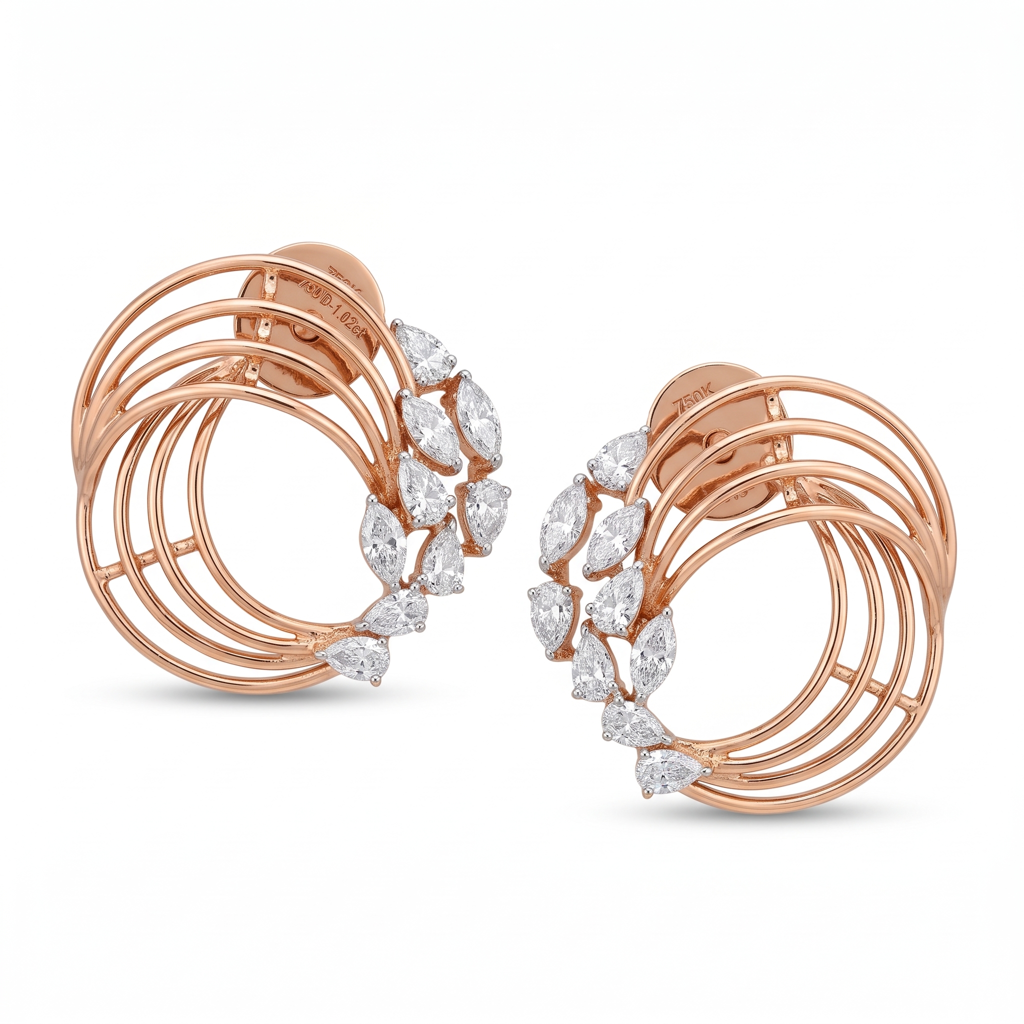 af137fe9b4735f13c8a4f1c5b5edf19d.jpg 18K Gold Diamond Earrings - 1.02ct 5.61g - Image 1