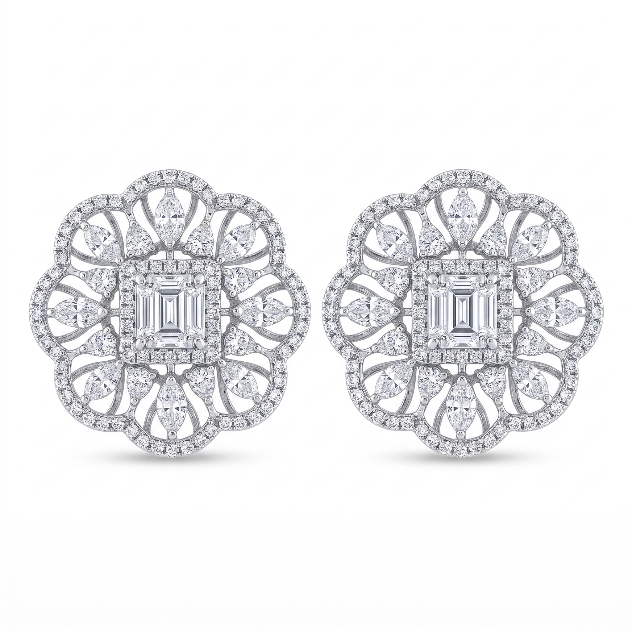 c172b4e9e7ffec0edb34f3616f98a840.jpg 18k Gold Diamond Earrings 1.40ct 4.49g - Image 1