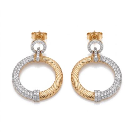 18K Gold Diamond Earrings - 1.45ct 5.16g
