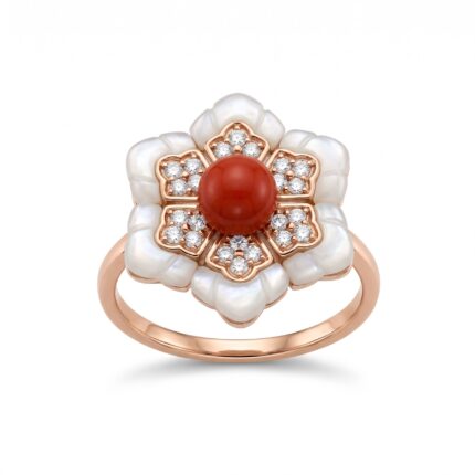 18K Rose Gold Diamond Ring - 0.18ct 3.09g